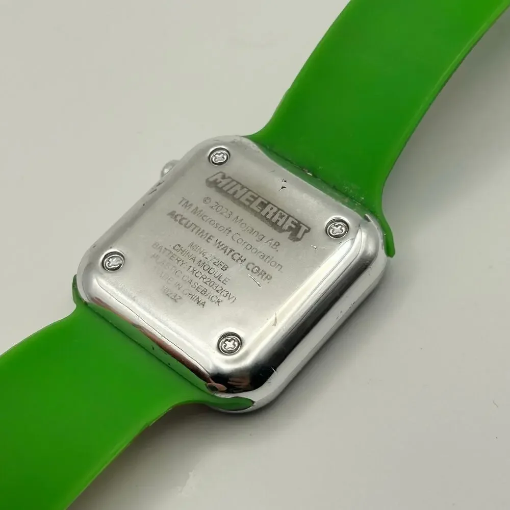 Accutime Minecraft LED Watch Featuring character-themed Silicone Strap